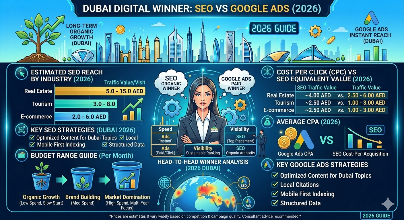 SEO vs Google Ads in Dubai: Which Channel Wins for Your Business in 2026?